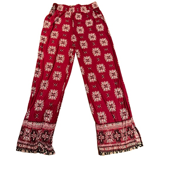 Lildy | Maroon Stretchy Flare Pants | Size L/XL - Picture 2 of 3